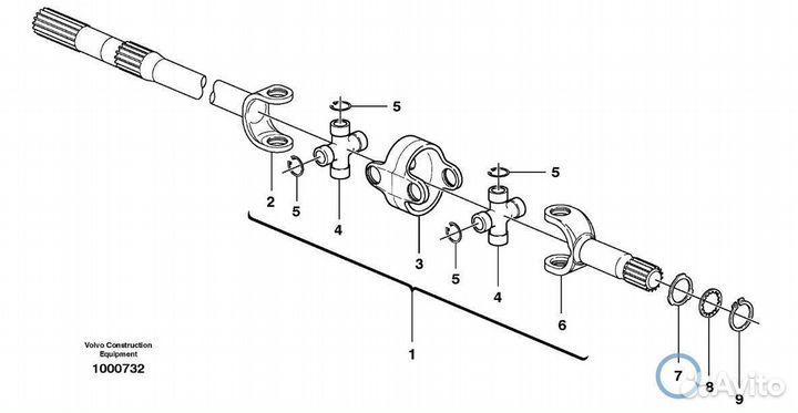 CA0132165 Шайба полуоси экскаватор погрузчик