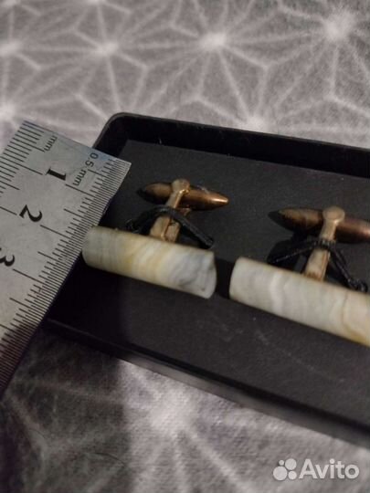 Запонки СССР с натуральным камнем