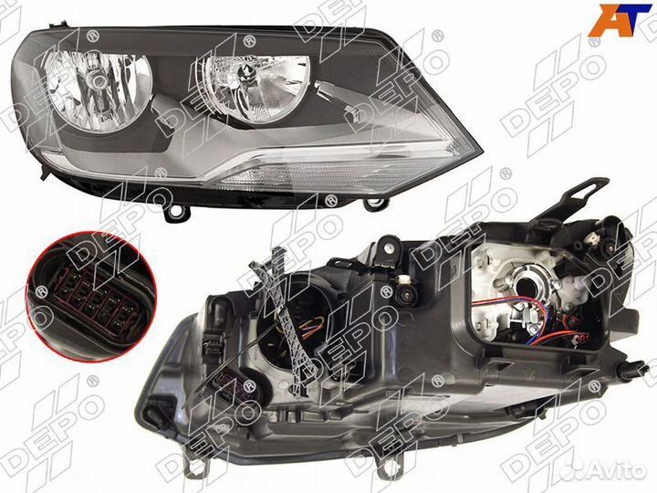 Фара VW touareg 11-14 RH галоген, с корректором
