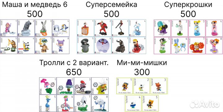 Киндер-сюрприз серии по мультфильмам