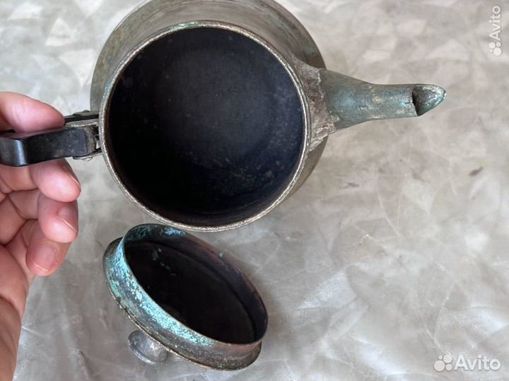 Заварочный чайник СССР, мельхиор, антиквариат