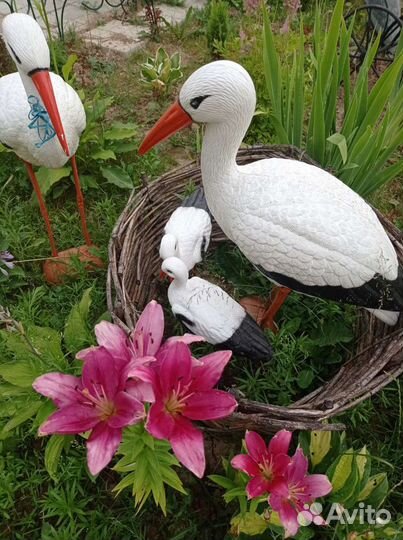 Новые Садовые Фигуры аист и аистëнок