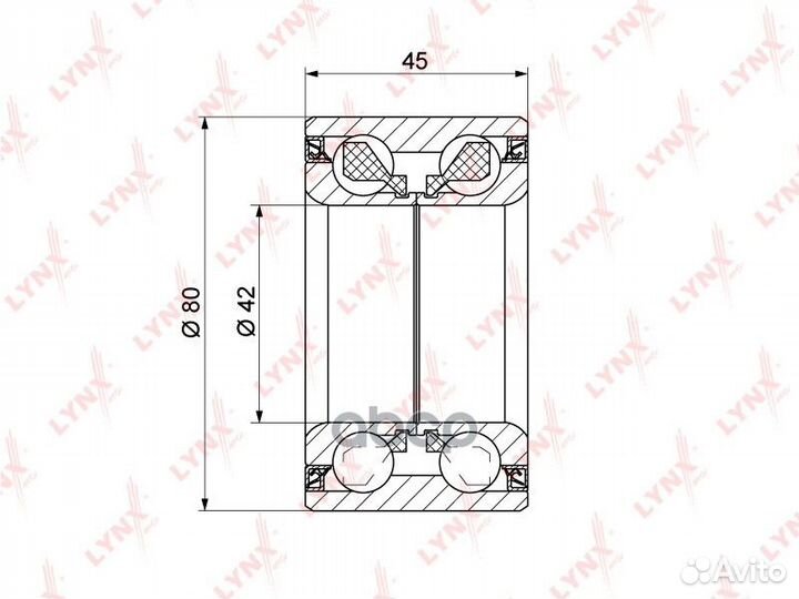 Подшипник ступицы, комплект WB-1351 lynxauto
