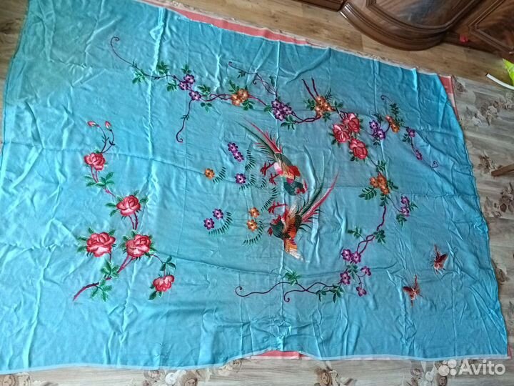 Покрывало шелк старинное Китай