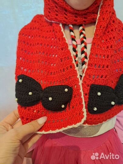 Комплект вязаная шапка, шарф