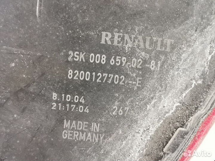 Фонарь задний для Renault Scenic 2 8200127702