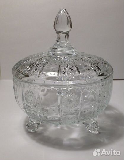 Ваза с крышкой диаметр 12см Хрустальное солнце