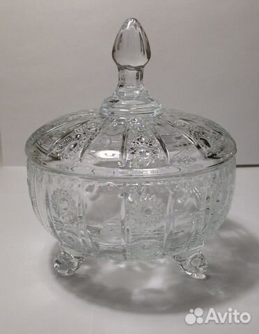 Ваза с крышкой диаметр 12см Хрустальное солнце