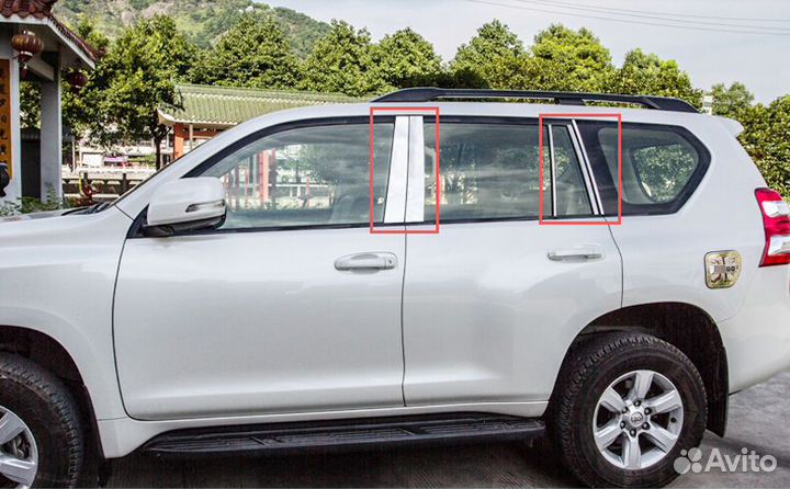 Молдинги дверных стоек Toyota Land Cruiser Prad