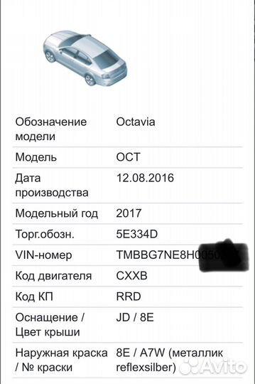 В Разборе Шкода Октавия 3 А7 серебро