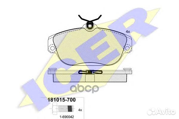 Колодки передние volvo 960 icer 181015-700 1810