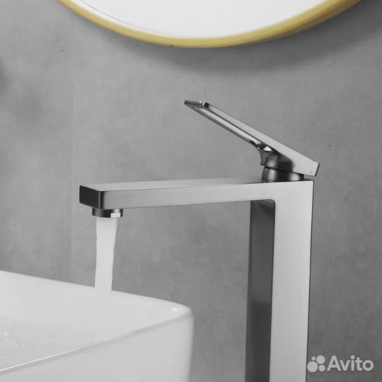 Смеситель для раковины Shevanik S6811T, оружейная сталь