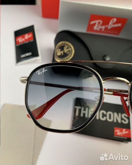 Очки ray ban ferrari пепельные