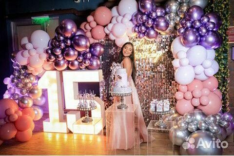 Фотозона с пайетками и шарами