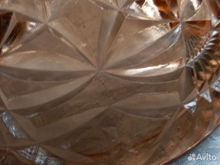 Салатник тарелка из цветного стекла СССР