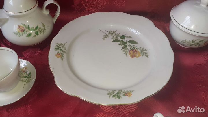 Сервиз чайный кофейный жёлтая роза ГДР