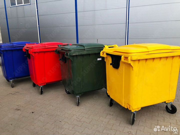 Пластиковый мусорный бак 660л Ш6150