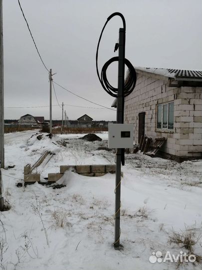 Трубостойка, заземление, электрический щиток