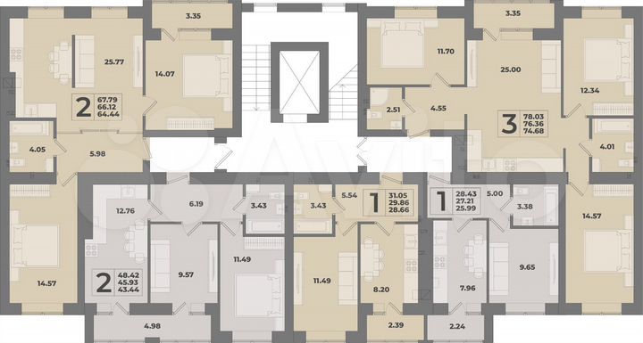 2-к. квартира, 67,8 м², 2/10 эт.