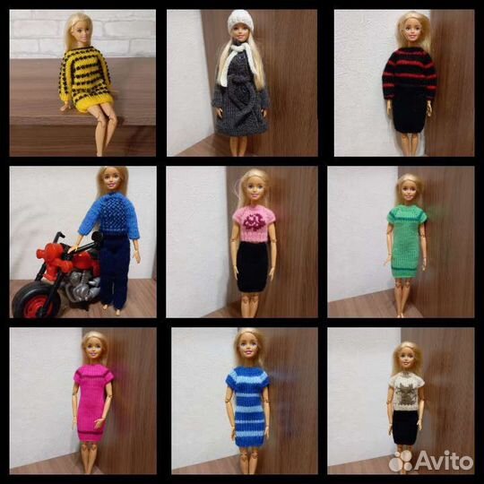 Халат. Вязаная одежда для куклы Барби