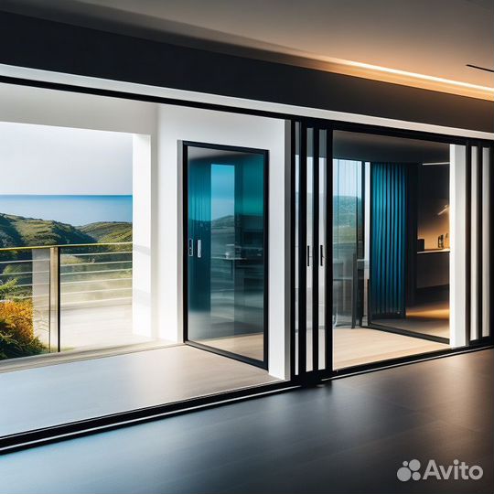 Раздвижная перегородка стеклянная