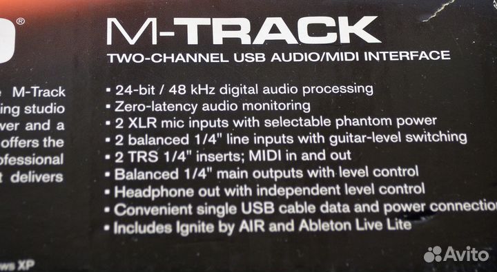 Внешняя звуковая карта M-Audio M-Track