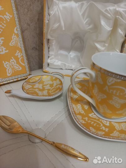 Подарочный набор, чашка, блюдце, 4 предмета