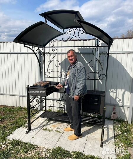 Мангал с печкой под казан