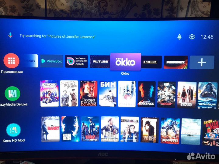 Смарт (android tv) 4К, wifi, тв каналы, видеотека