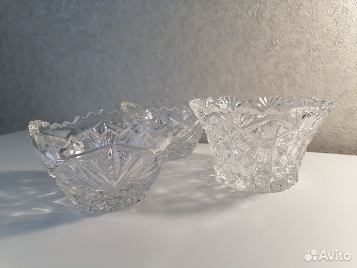 Хрустальные вазочки для варенья, конфет, маленькие