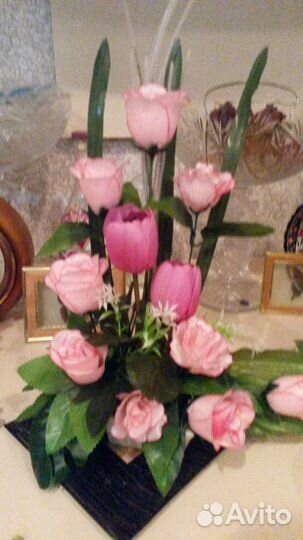 Интерьерные композиции из искусственных цветов