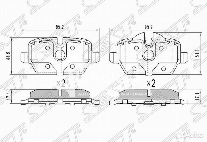 Колодки тормозные зад BMW 1 E81/E87/F20 03- 3 E90
