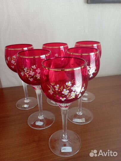 Фужеры цветной хрусталь