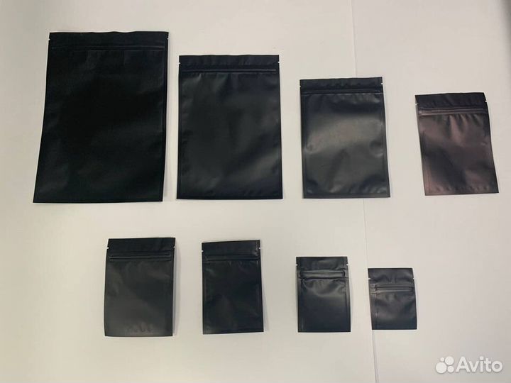 Металлизированные пакеты ZIP lock черные, матовые