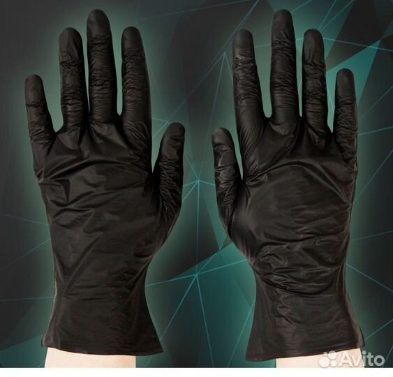Перчатки одноразовые 50 пар черные