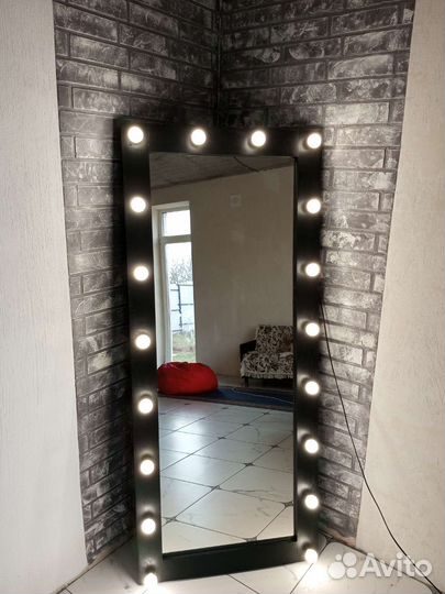 Гримерное зеркало с лампочками, зеркало Лофт Loft