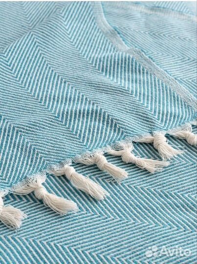 Хлопковый плед покрывало Турция евро и 1,5