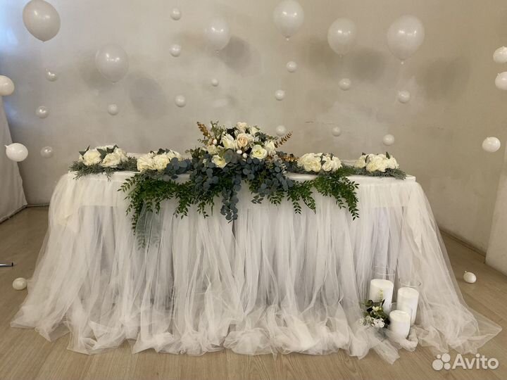 Украшения на свадьбу, декор цветы на столы