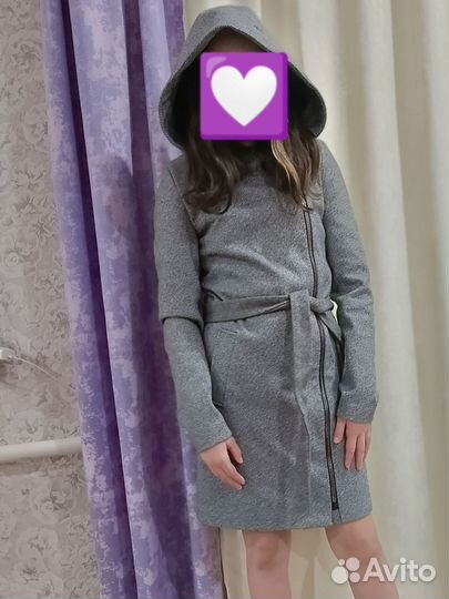 Пальто для девочки, серое,удобное, 42 размер