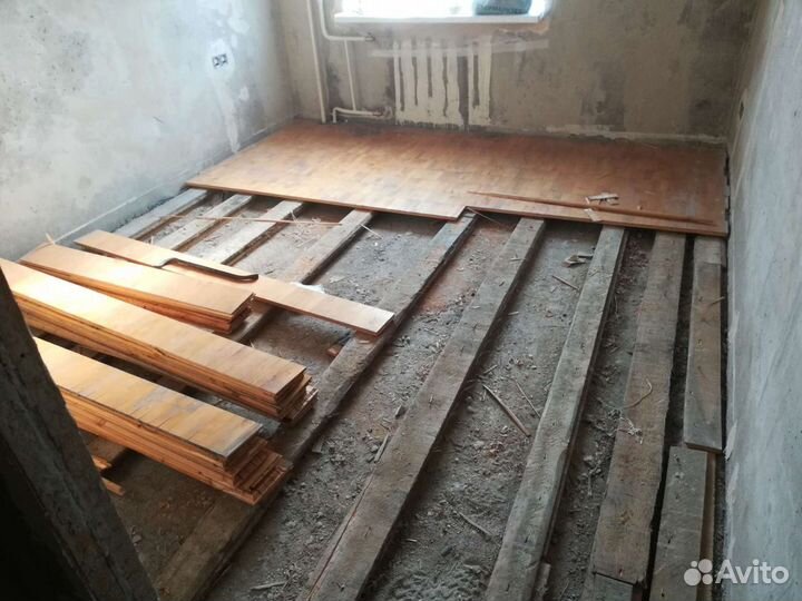 Ремонт полов. Сухая стяжка пола. Укладка ламината