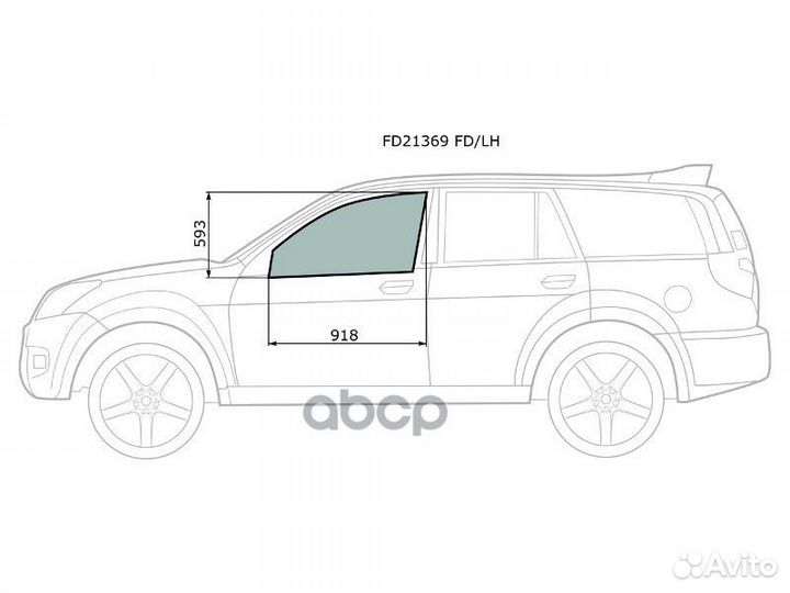 Стекло боковое опускное (Спереди/ Слева/ Цвет з