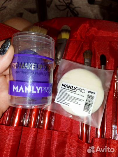 Спонжи для макияжа и пуховка для пудры manlypro