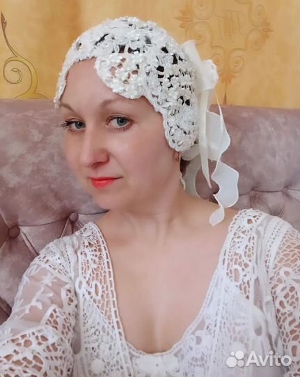 Шляпка свадебная ретро ажурная реконструкция