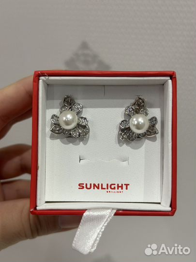 Сережка sunlight с жемчугом