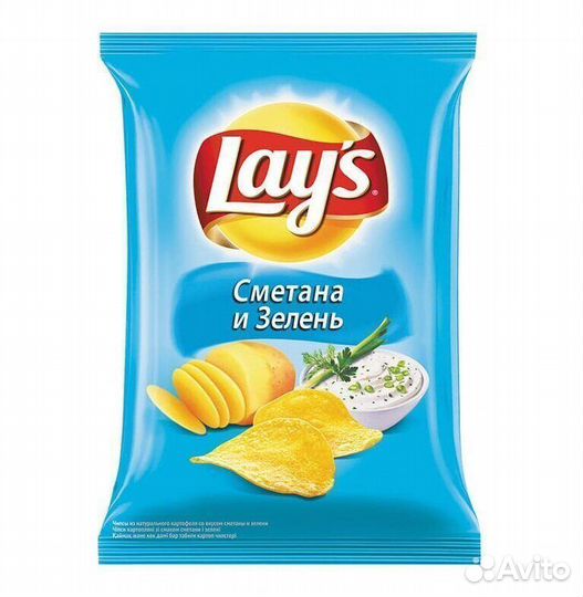 Опт - Чипсы LAY'S Сметана и Зелень 50г
