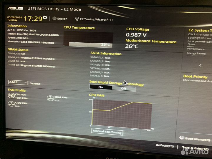 Комплект i7 4790 / Z97-K / 16GB RAM / Кулер