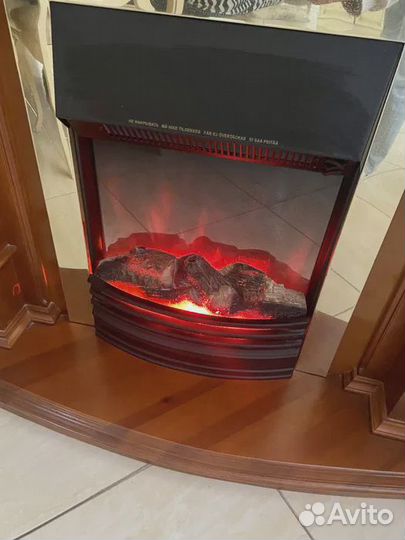 Камин из натурального дерева