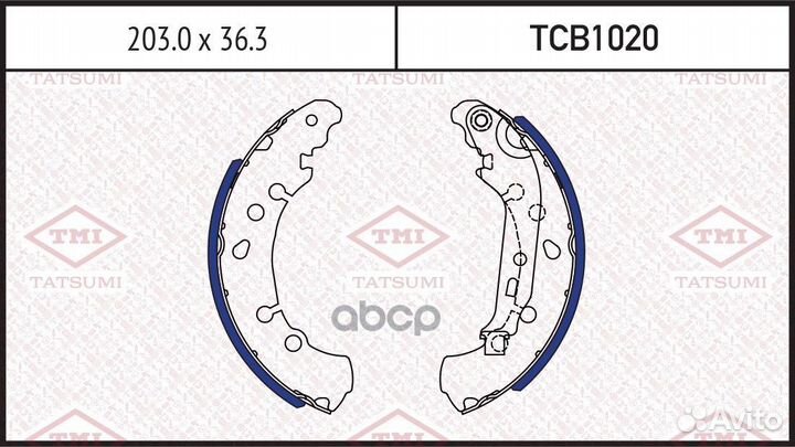 Колодки тормозные барабанные TCB1020 tatsumi