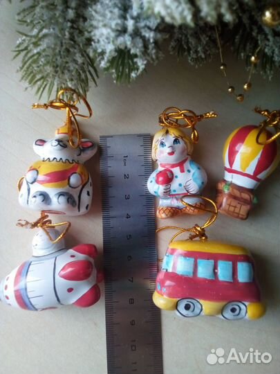 Елочные игрушки фарфор майолика