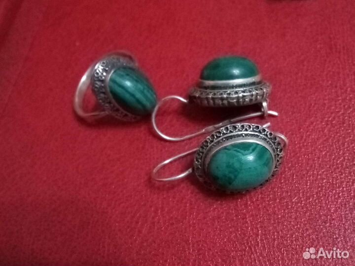 Серебряные серьги,кольца 875пробы.ссср